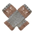 thumbnail image 2 of Guantes sin dedos con mangas para muñeca y orificio para pulgar, ideales para clima frío para mujeres y niñas. Caqui, 2 of 8