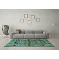thumbnail image 3 of Ahgly Company Indoor Rectangle Persian Turquoise Blue Traditional Area Rugs, 8' x 10', 3 of 4