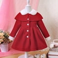 thumbnail image 3 of Toddler Baby Boys Girls Wool Coat Button Jacket Long Sleeve Solid Color Coat Peacoat with Pockets Fall Winter Clothes for Little Boys Girls 6-7 Years, 3 of 7