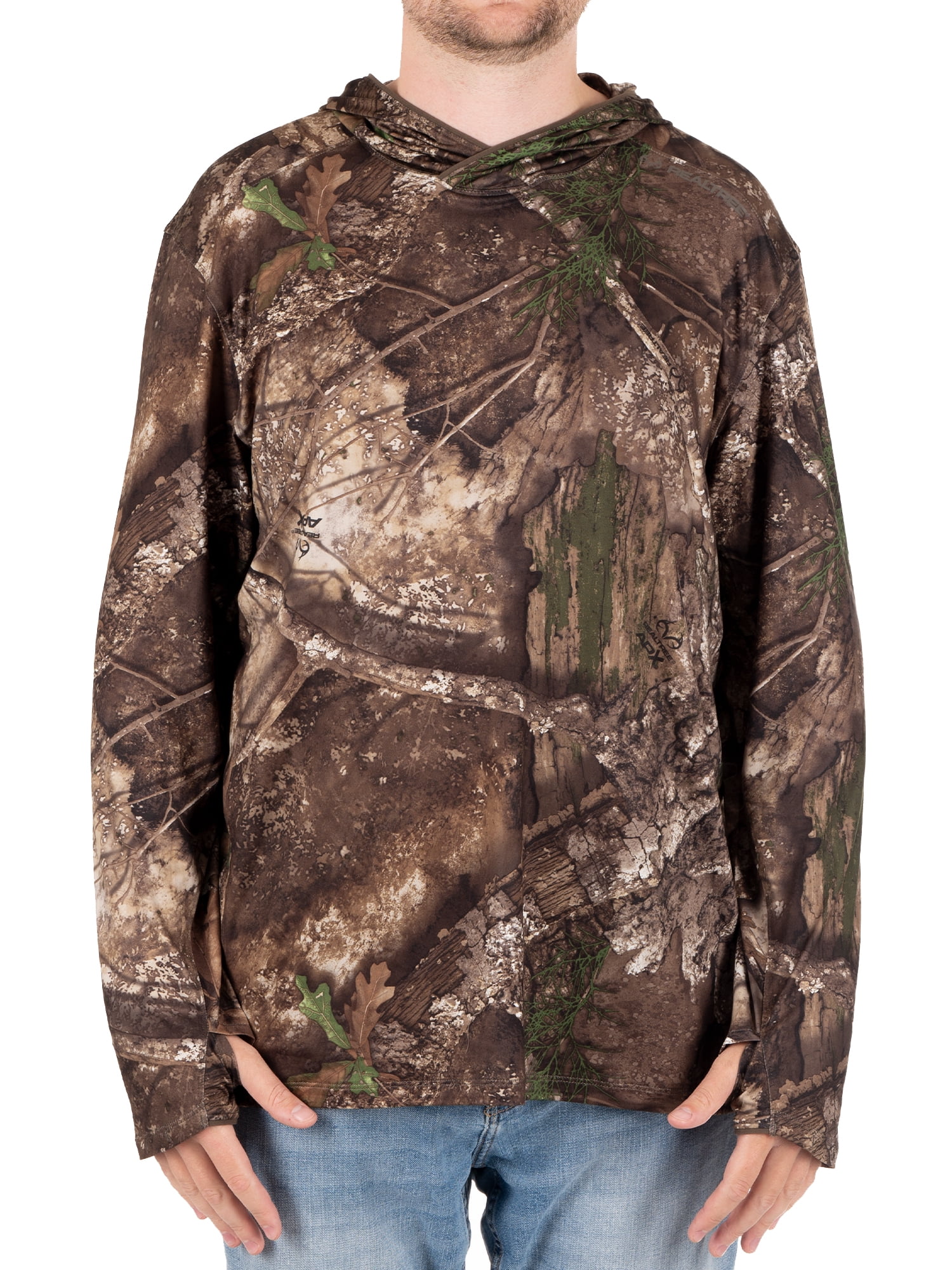Realtree Men's Long Sleeve Performance Fishing Hoodie, L
