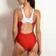 thumbnail image 5 of Traje de baño de entrenamiento de una pieza con espalda cruzada atlética conservadora para mujer, 5 of 5