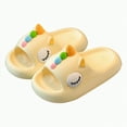 thumbnail image 4 of TOWED22 Girls Slippers Flip Flops Summer Cushion Thick Sole Large Bow Cute Platform Cloud Slides Home Sandals(Yellow,12.5), 4 of 7