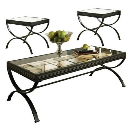 Steve Silver Company Emerson 3 Piece Coffee Table Set in Black