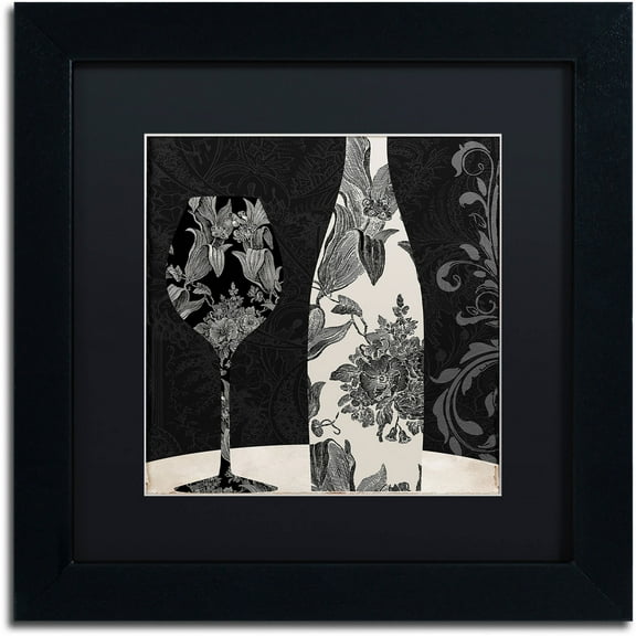 Trademark Fine Art "Vin Elegant I" Canvas Art by Color Bakery Black Matte, Black Frame