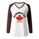thumbnail image 4 of MHFRRA Camiseta de Manga Larga con Cuello En V y Estampado de La Bandera de Canadá para Mujer Café, 4 of 4