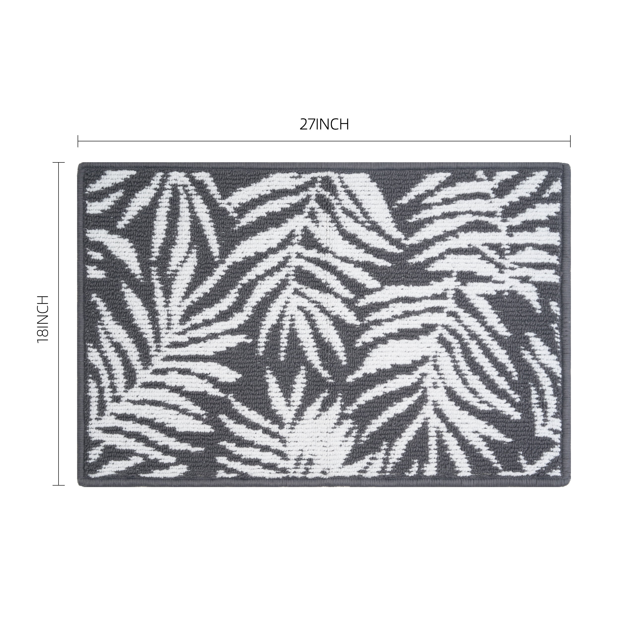 (2 pack) Mainstays Jacquard High Low Loop Kitchen Mat 18"x 27" Gray & Arctic White