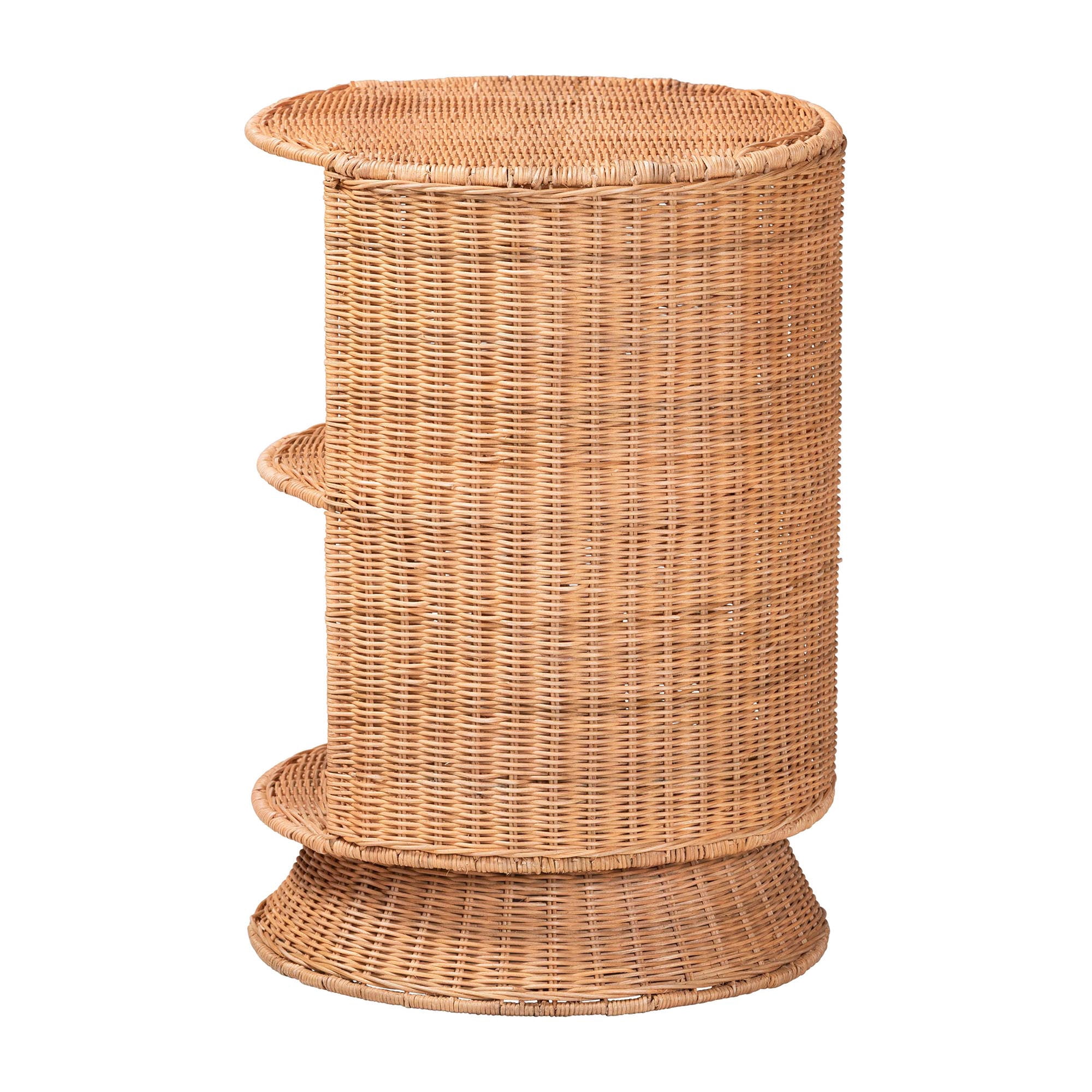 bali & pari Dorielle Boho End Table, 2-Tier, Light Honey