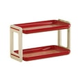 thumbnail image 2 of 2-Tier Bathroom Countertop Organizer Vanity Tray Cosmetic & Makeup Storage Kitchen Spice Rack Standing Shelf（Red）, 2 of 6