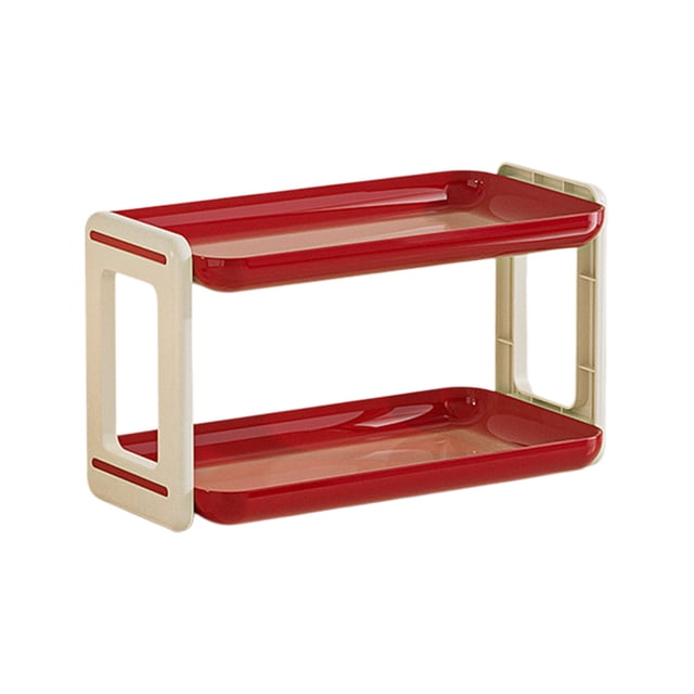 Organizador de doble capa, estante dispensador de escritorio para cocina y baño, solución de almacenamiento para especias, correo y cosméticos.