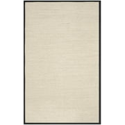 SAFAVIEH Natural Fiber Kentigern Border Seagrass Area Rug, Marble/Black, 5' x 8'