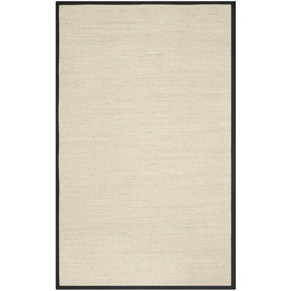 SAFAVIEH Natural Fiber Kentigern Border Seagrass Area Rug, Marble/Black, 2'6" x 4'