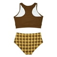 thumbnail image 3 of "Golden Roses" Print (Brown) Sporty Bikini Set, 3 of 6