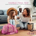 thumbnail image 5 of Emily Rose Kids Large Weekender Duffle Bag | Girls Duffel Bag with Removable Shoulder Carry Strap | 100% 600D Polyester | Perfect for sleepovers and overnight travel (Playful Hearts), 5 of 10