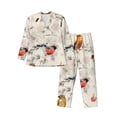 thumbnail image 1 of Fotbe Little Birds Pijama de Hombre con Estampado de Manga Larga, Conjunto de 2 Piezas, Ropa de Dormir Suave y Cómoda con Bolsillos-Small, 1 of 7