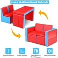 thumbnail image 5 of Kids Sofa Couch Armrest Chair Double Seats with Storage Space Red, 5 of 5