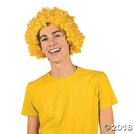 Yellow Team Spirit Afro Wig