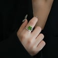 thumbnail image 6 of Vintage Solid 925 Sterling Silver Emerald Cut 8*10 MM Emerald Gemstone Open Ring for Women Fine Jewelry Gift, 6 of 7