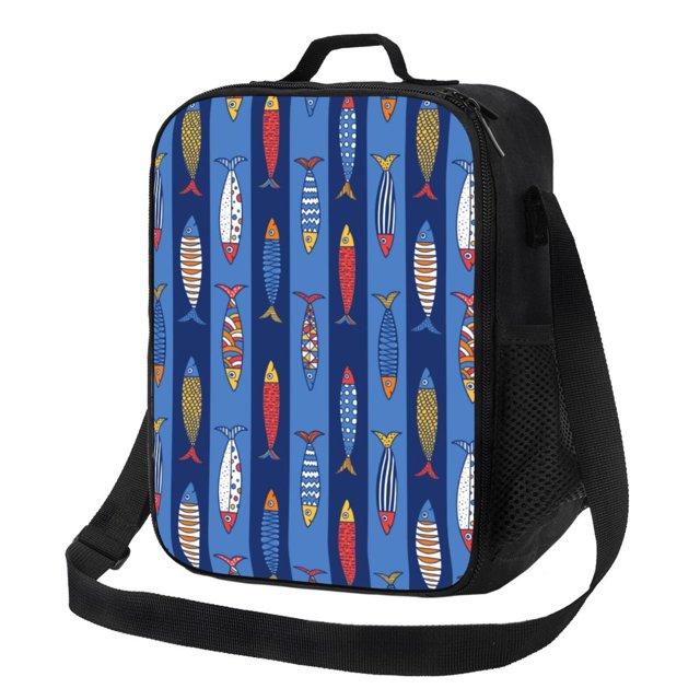 Fotbe Cute Fish Lonchera Bolsa de Almuerzo para Hombres y Mujeres, Lonchera de Gran Capacidad, Bolsa de Almuerzo Reutilizable, Bolsa Térmica Aislante