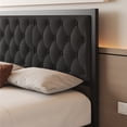 thumbnail image 5 of Lifezone Bed Frame with Linen Upholstered Headboard, Queen, Metal Support, No Box Spring Needed, Grey, 5 of 8