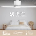thumbnail image 5 of Delta 52in 3-Blade Smart Ceiling Fan or Flush Mount Fan 2700K-6000K CCT Tunable Range LED Light Kit with White Hardware in White Blades Works With iOS or Android App, 5 of 10