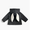 thumbnail image 4 of Dyfzdhu Kids Boys Girls Long Sleeve Solid Ribbed Cute Bunny Ear Hooded Jacket Thick Coat Outerwear, 4 of 9
