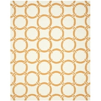 SAFAVIEH Four Seasons Soren Geometric Polyester Area Rug, Ivory/Brown, 5' x 8'