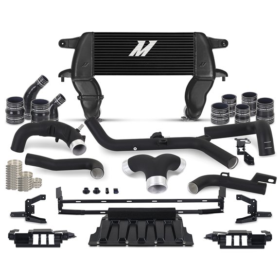 Mishimoto High-mount Intercooler Kit, Compatible with 2021  Ford Bronco 2.7L, Black Intercooler, Black Pipes