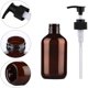 thumbnail image 5 of Matsuzay Dispensador de jabón Botellas de bomba de recarga Tipo de empuje Detergente líquido recargable Verde Marrón Suministros de baño 500ml Set Type3 NO3 Matsuzay HA042823-04, 5 of 6