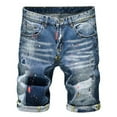 thumbnail image 7 of Men Summer Black Denim Shorts Holes Short Jeans Good Quality Men Fit Casual Jeans Shorts New Fashion Male High Streetwear Jeans, 7 of 7