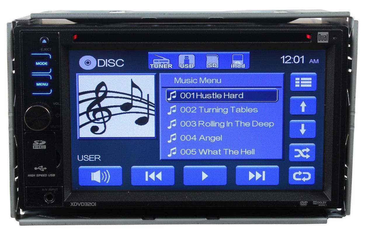 Dual XDVD3201 6.2" Double 2 Din Touchscreen Car DVD/USB/iPod Player  Receiver - Walmart.com