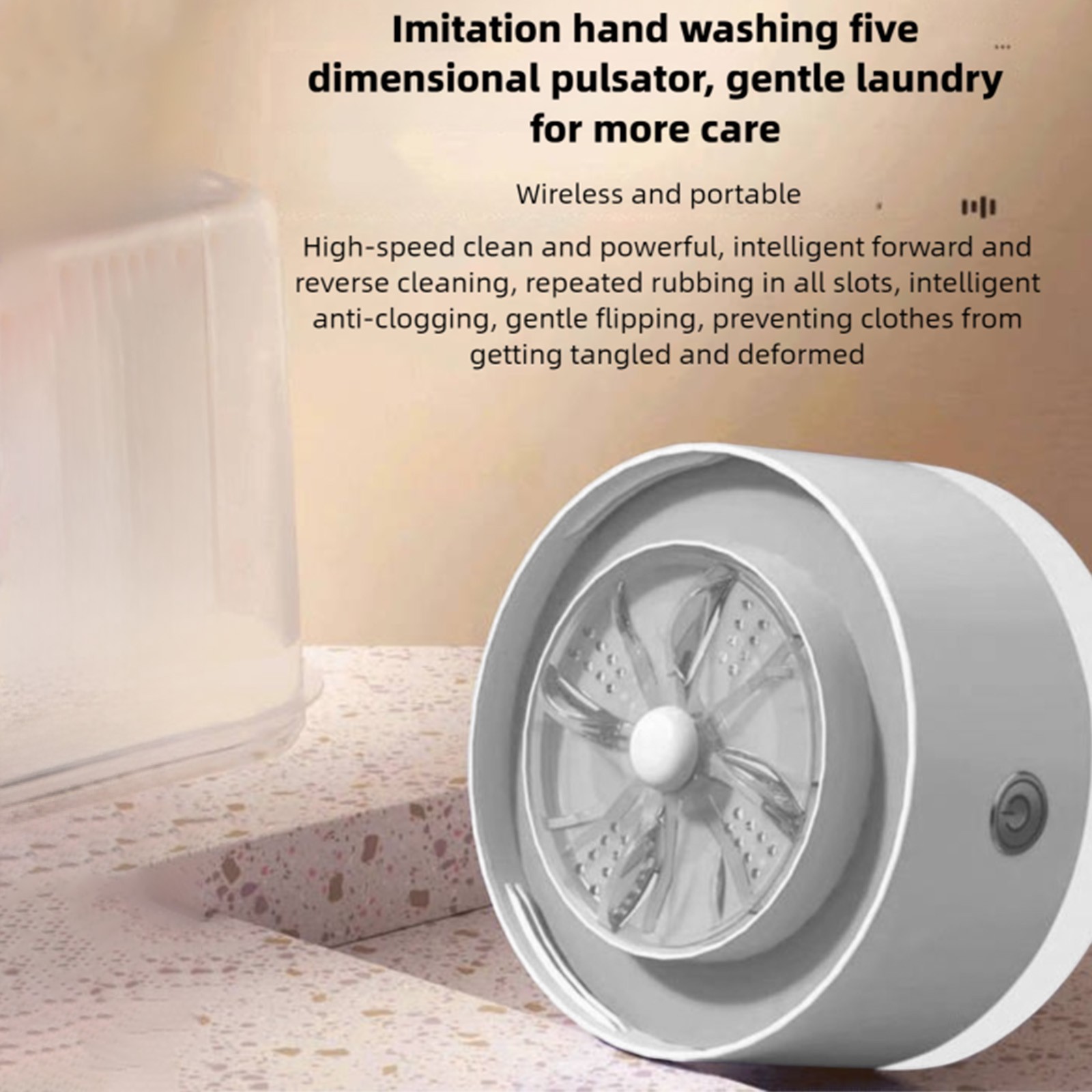 Orangide Mini Laundry Cup, Automatic Wireless Portable Sock Washer, No Installation Needed, Small Washing Machine for Dorm Room, Underwear and Socks