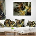 thumbnail image 3 of Designart Symmetrical Gold Fractal Flower - Floral Throw Pillow - 16x16, 3 of 4