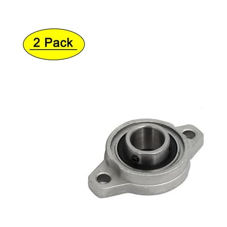 FL003 17mm Bore Zinc Alloy 2-Bolt Self-Aligning Flange Mounted Ball Bearing 2Pcs