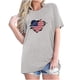 thumbnail image 2 of Fiudx Liquidación de Ofertas Flash Camiseta Básica de Verano de Manga Corta Informal para Mujer, Blusa con Estampado Del Día de La Independencia, Cuello Redondo, 2 of 4