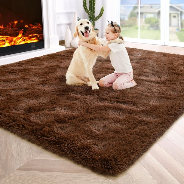Alfombra de Área Noahas Esponjosa Marrón 120x180cm para Dormitorio y Sala de Estar