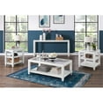 thumbnail image 6 of Cordero Wood and Glass Top White Chairside End Table with Shelves Storage, 6 of 6