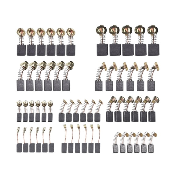 60pcs Carbon Brushes Set With 10 Models Copper Infused Electric Motor Repair Brush for Industrial Equipment