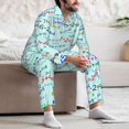 thumbnail image 5 of Mens Pajamas Set, colorful equation formula Button Down Long Sleeve Loungewear Sleepwear Pjs sets for Men, 5 of 5
