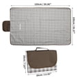 thumbnail image 2 of Unique Bargains Picnic Blanket Waterproof Beach Mat Lightweight with Handle Brown White, 2 of 7