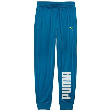 PUMA LONG PANTS BOYS - TEAL BLUE XLARGE - JOGGER SWEATPANTS FLEECE TRACK