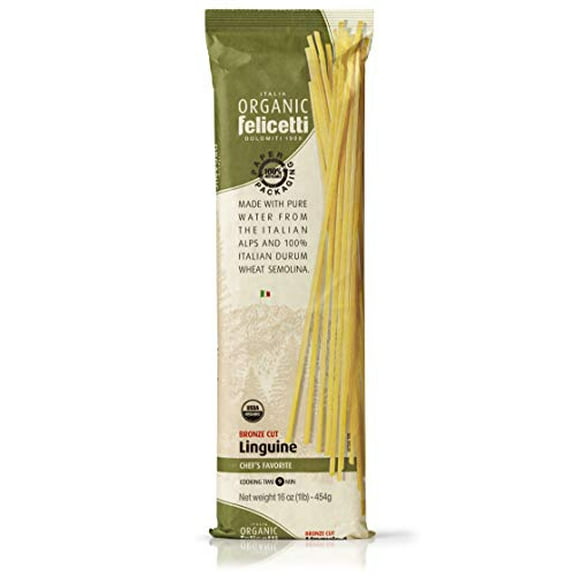 Organic Felicetti Linguine Pasta Italian Non-GMO 16oz (454g) 1 Pack