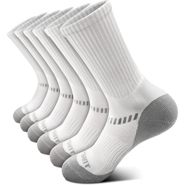 Men Sport Socks 3/6Pairs,AmPm Compression Athletic Socks for Men Sport Running,Fully Cushioned &Arch Support