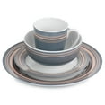 thumbnail image 2 of GBS Silver Wind 16 Piece Fine Ceramic Dinnerware Set in Gray and Pink, 2 of 3