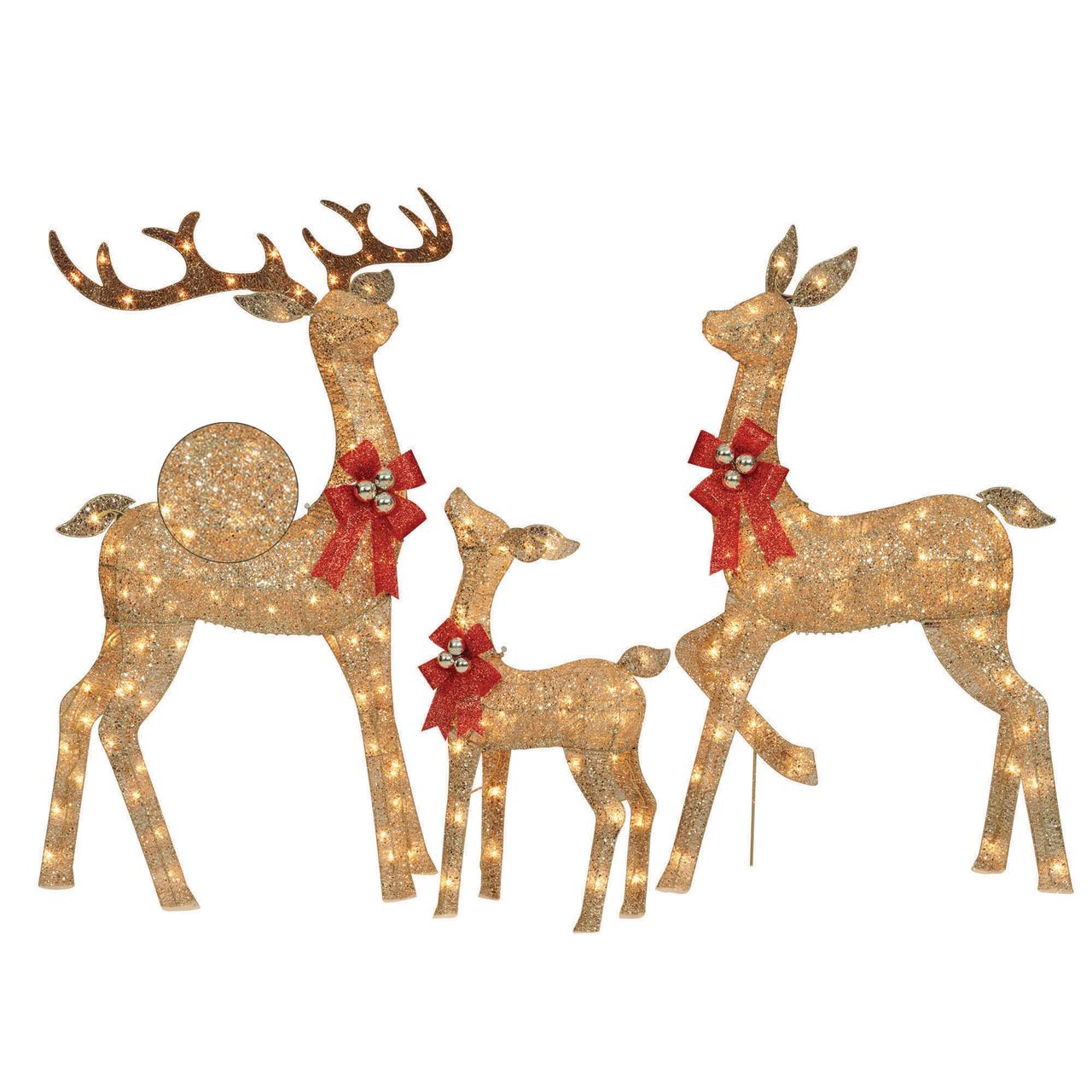 Holiday Time Light-up Glitter Deer Family - image 3 of 5