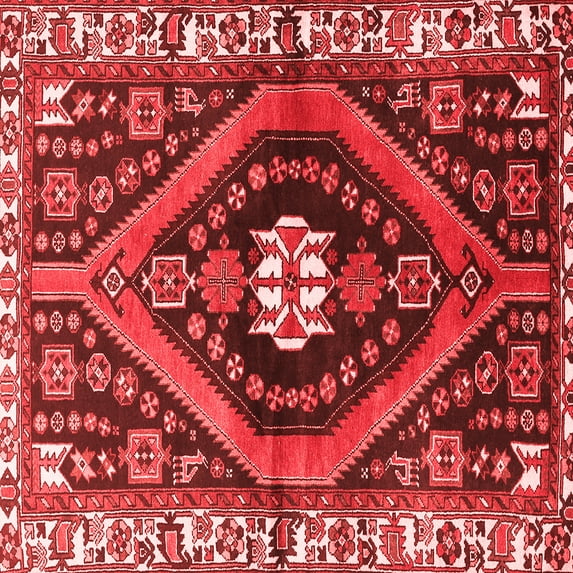 Ahgly Company Indoor Square Persian Red Traditional Area Rugs, 6' Square