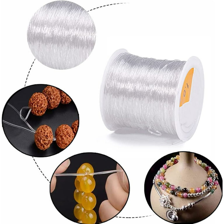 0.8mm Elastic Cord for Jewelry Making, 100M Black and 100M Clear Elastic  String, Crystal DIY Beading Stretchy String for Bracelets with Beaded  Needle and Scissors : : Arts & Crafts