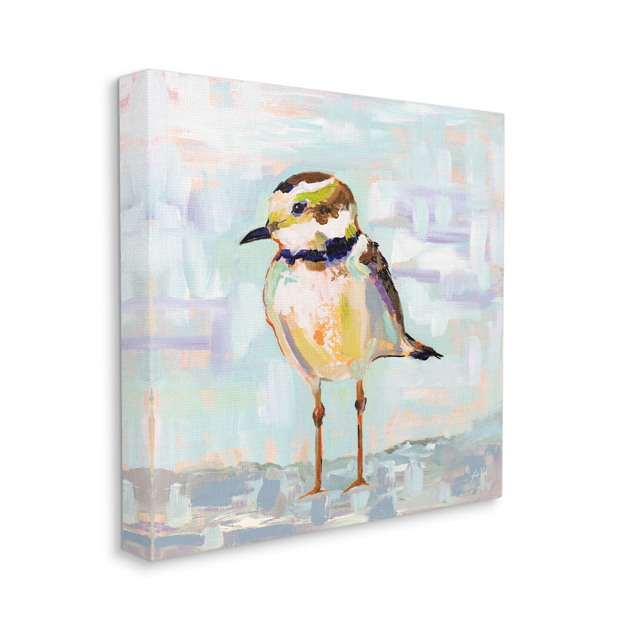 Stupell Industries Coastal Plover Patchwork Abstract Painting Gallery Wrapped Canvas Print Wall Art, Design by Jeanette Vertentes