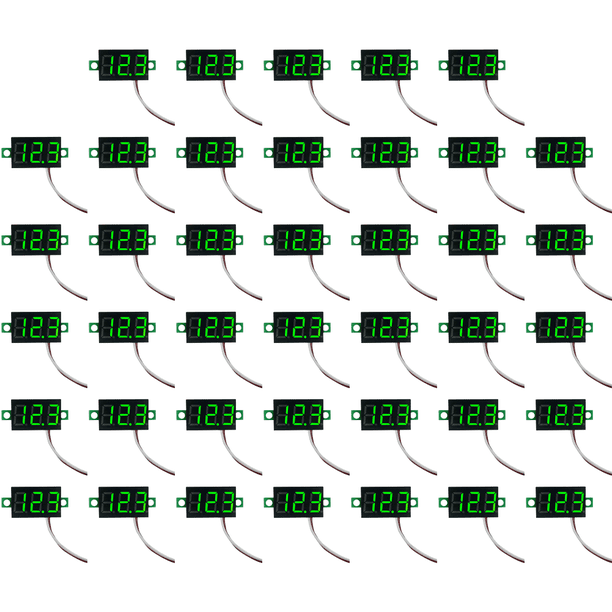 Pantalla de voltaje CC de 2 cables CC 2,5 V-40 V medidor de pantalla LED de 0,28 pulgadas (verde)