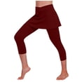 thumbnail image 1 of TaTaai Women's Summer Sports Yoga Capri Pants Fake Two-Piece Skirt Leggings Crisscross Elastic Waist with Side Pockets Soft Comfortable Casual Active Bottoms Gift, 1 of 6