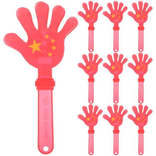 10 piezas de juguetes para animar a los niños, matracas para fiestas, aplausos de mano rojos de cinco estrellas, aplausos de mano para fiestas